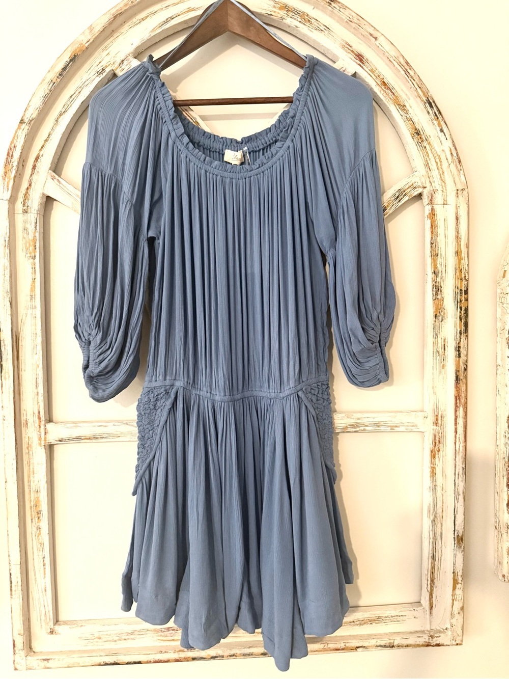NWT Elan Off-Shoulder Smokey Blue Sundress- Size Small - Picture 3 of 7